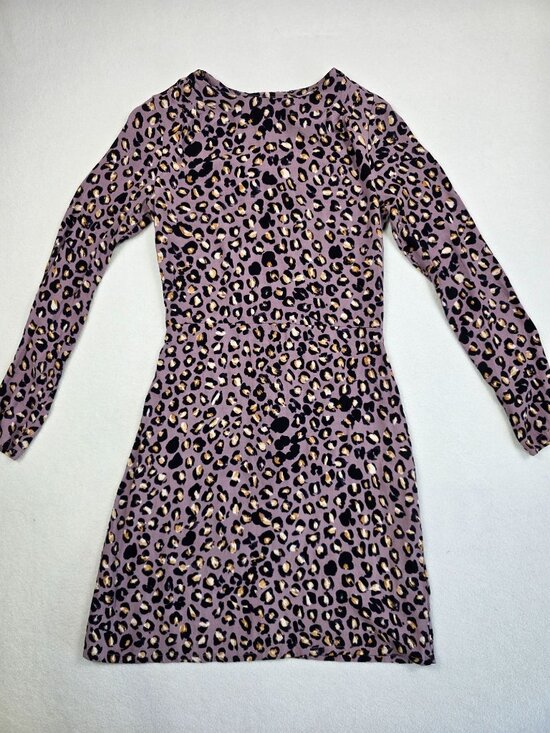 H&M Dresses & Skirts - H&M Leopard Print Long Sleeve Mini Dress Size 2